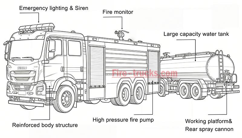 ISUZU municipal fire fighting water truck ISUZU municipal fire fighting water truck