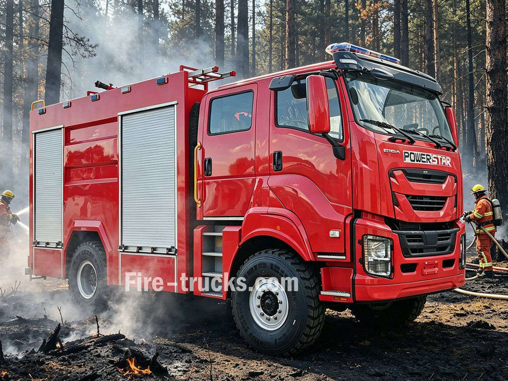 ISUZU 4x4 offroad fire truck with 14.00R20 tire