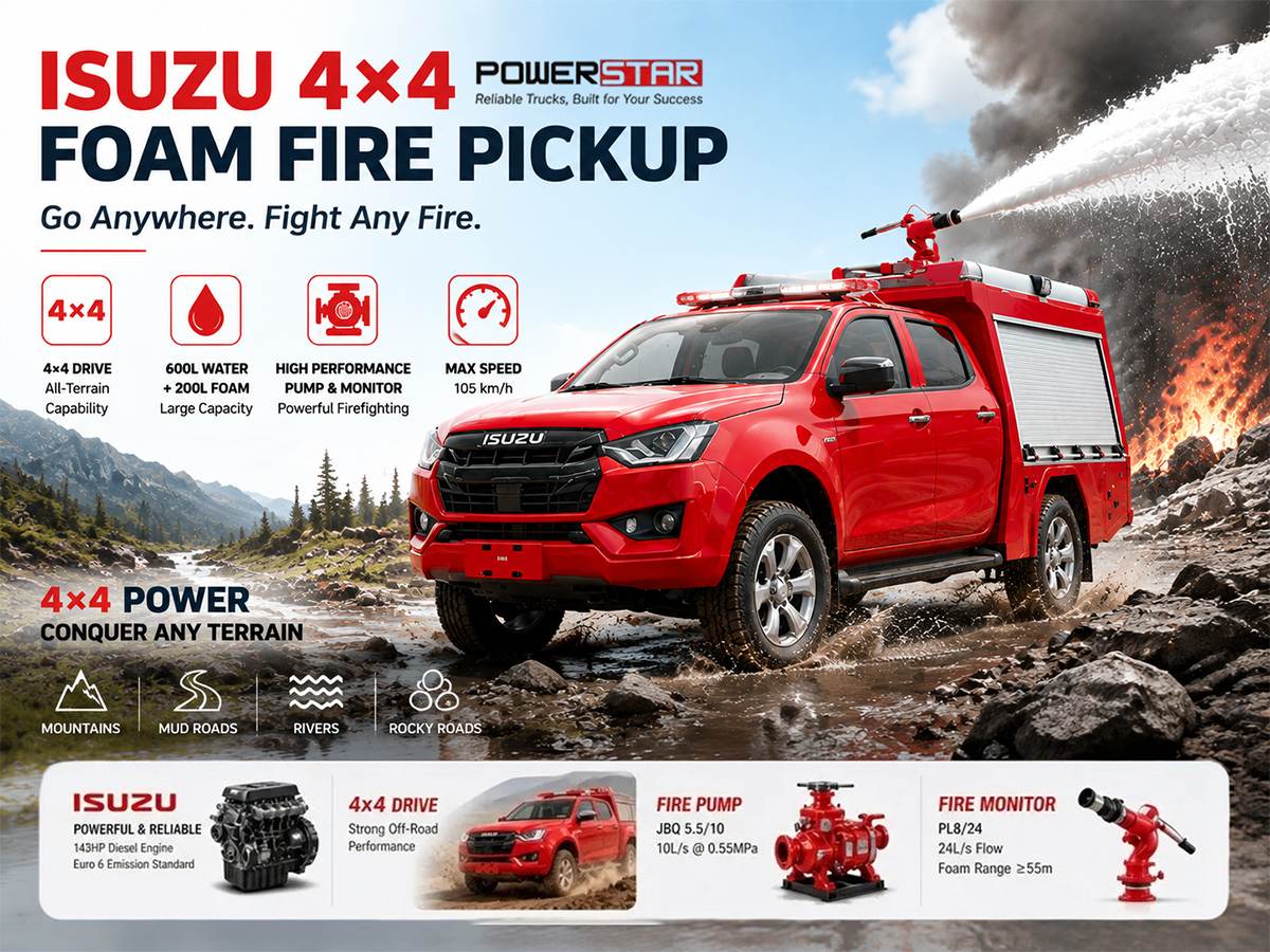 ISUZU 4x4 Foam Fire Pickup for Airport Fire Fighting Philippines