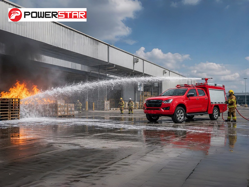 ISUZU 4x4 drive fire pickup foam water fire truck for warehouse fire fighting