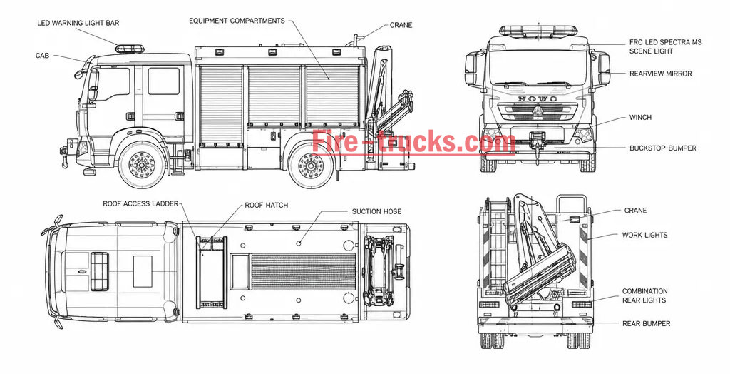 rescue fire truck structure diagram