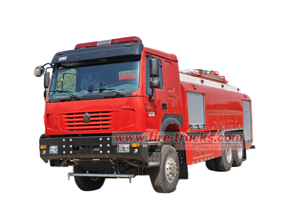 HOWO 6X6 400HP қозғалтқышы бар су цистернасы өрт сөндіру көлігі